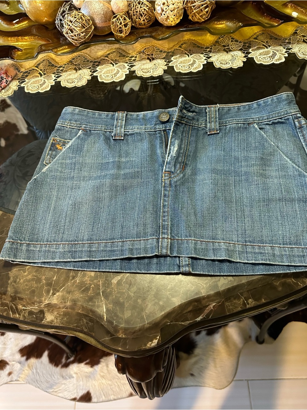 Abercrombie & Fitch Blue Denim Mini Skirt